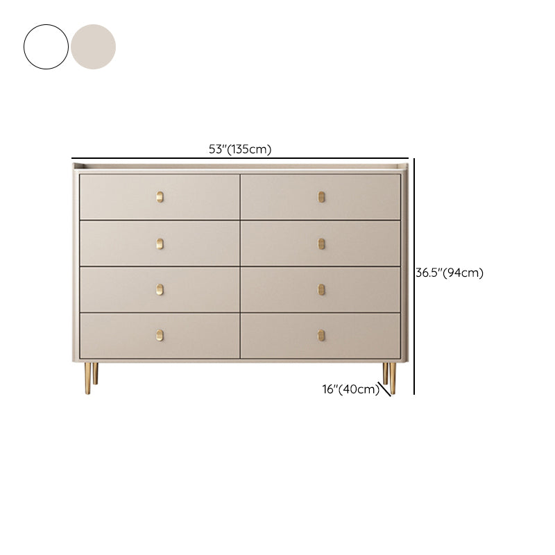 Glam Horizontal Double Dresser Stone Storage Chest with Drawers for Bedroom