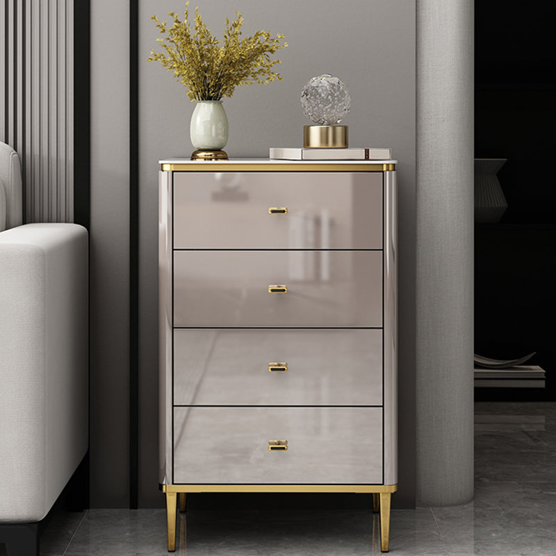 Glam Vertical Lingerie Chest Stone Storage Chest with Drawers for Bedroom