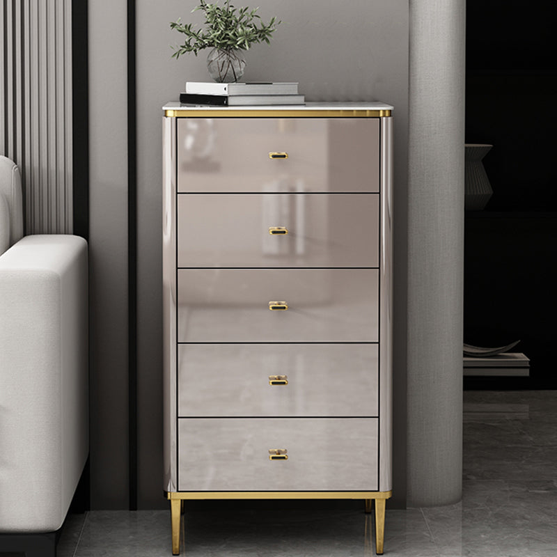 Glam Vertical Lingerie Chest Stone Storage Chest with Drawers for Bedroom