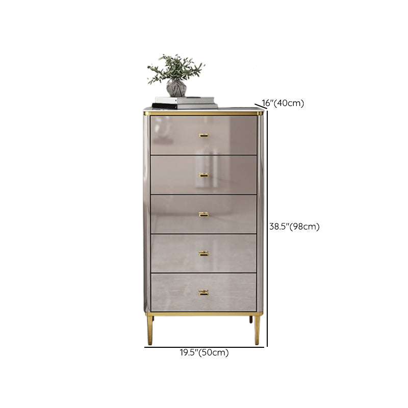 Glam Vertical Lingerie Chest Stone Storage Chest with Drawers for Bedroom