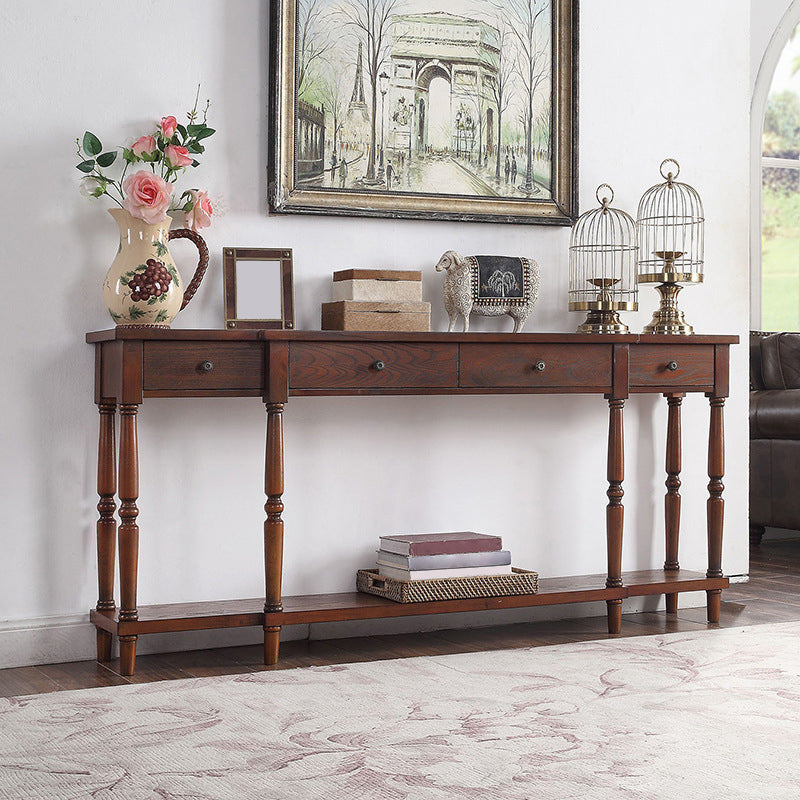 Mid-Century Modern Rectangle Accent Table Wood Sofa Console Table for Hall