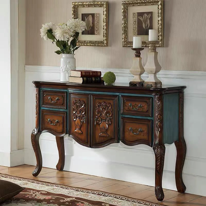 Victoria Wood End Table Free Form Sofa Console Table for Hall