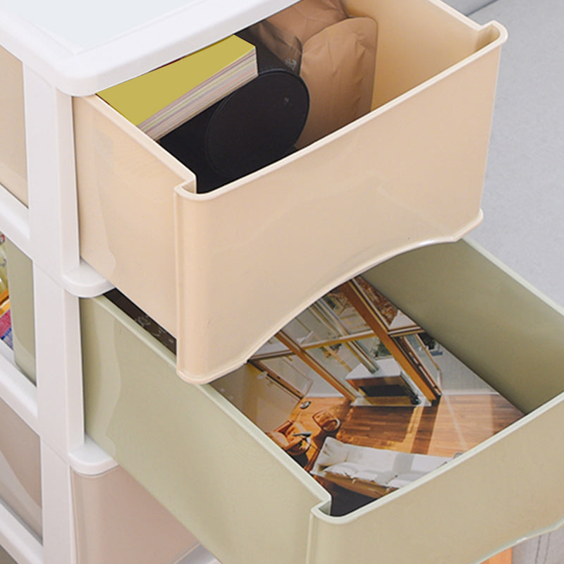 Vertical File Cabinet Color Panel Drawers Plastic File Cabinet for Home Office