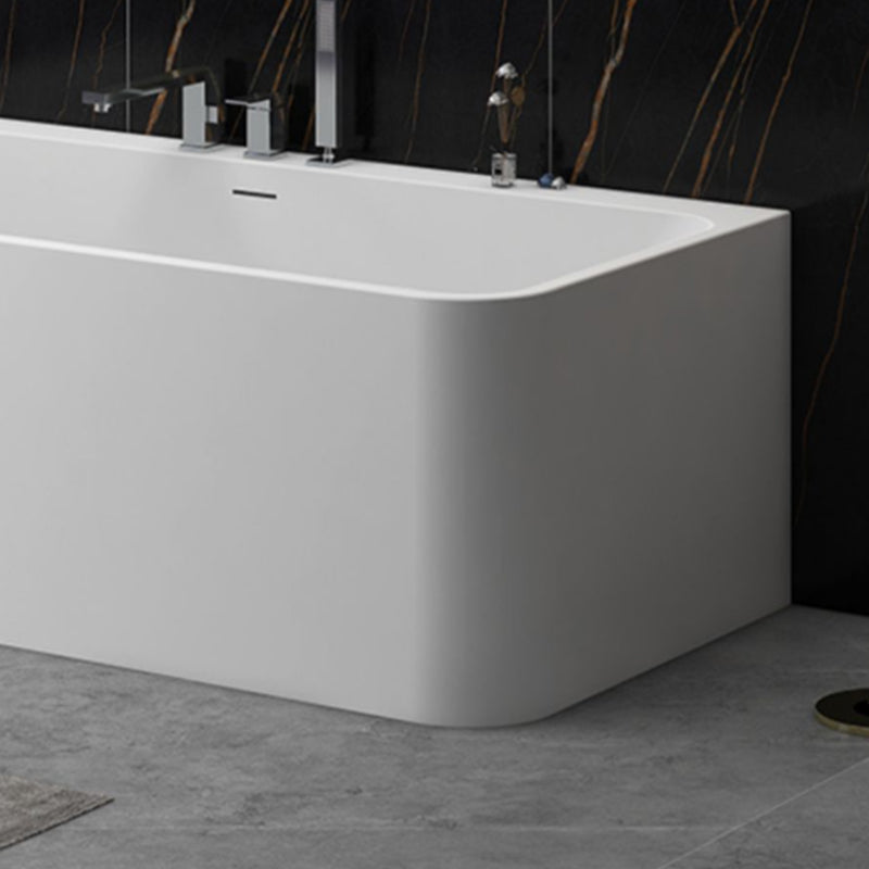 Modern Style Stone Soaking Bathtub Rectangle Back to Wall Bathtub