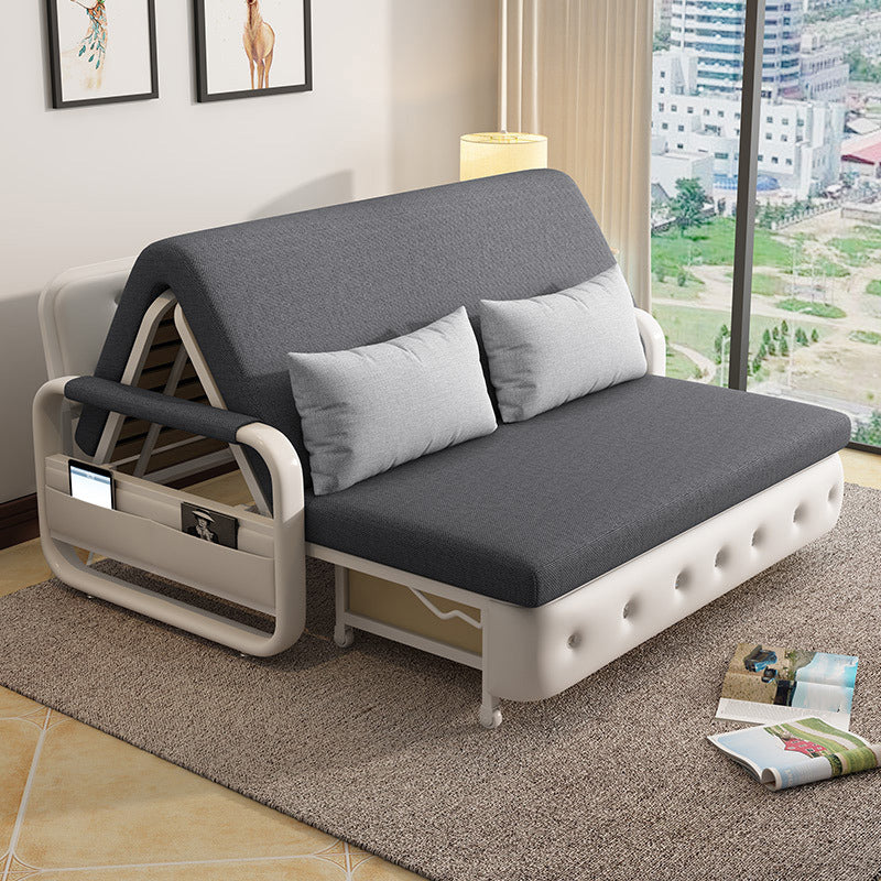 33.46"H Square Arm Sleeper Scandinavian Styled Sofa Bed with Pillows