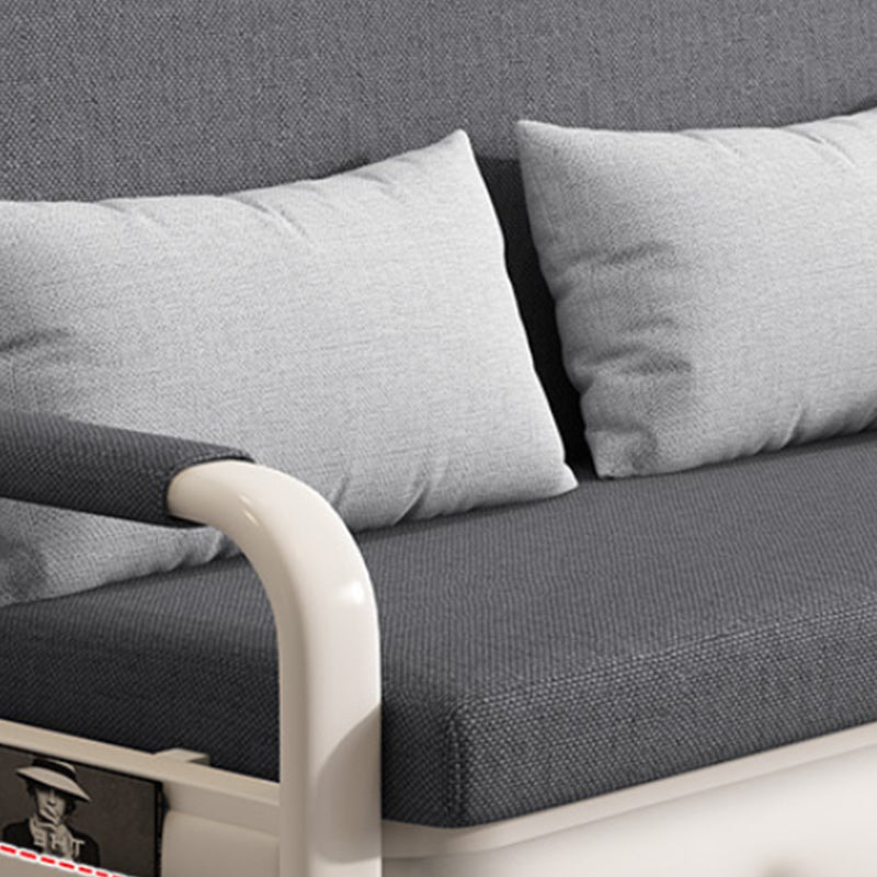 33.46"H Square Arm Sleeper Scandinavian Styled Sofa Bed with Pillows