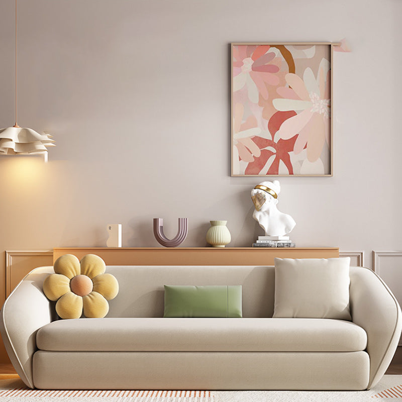 Square Arm Sleeper Scandinavian Styled Sleeper Faux Leather Sofa Bed