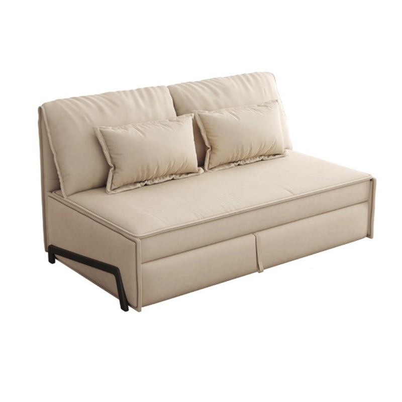 Contemporary Faux Leather Sleeper Sofa Upholstered Armless Sofa Bed