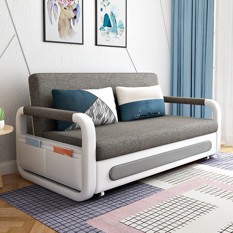 33.46" H Cotton Blend Sleeper Sofa Square Arm Upholstered Sofa Bed