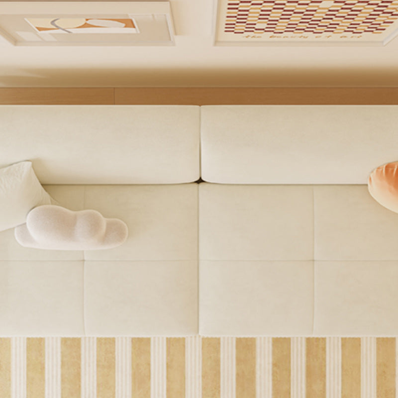 32.28" Square Arm Sleeper Scandinavian Styled Sleeper Sofa Bed in White