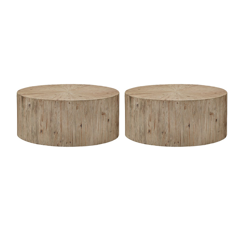 Tree Stump End Table Contemporary Wooden Side End Snack Table for Bedroom