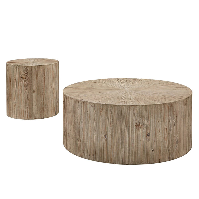 Tree Stump End Table Contemporary Wooden Side End Snack Table for Bedroom