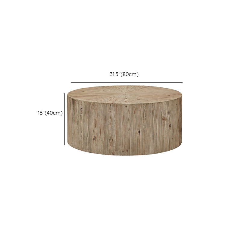 Tree Stump End Table Contemporary Wooden Side End Snack Table for Bedroom