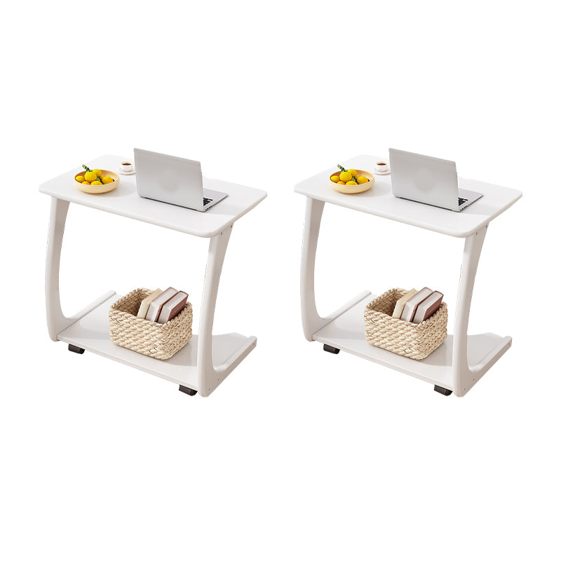C-Shape Side End Snack Table Modernistic Style Tray Top Side Table for Bedroom