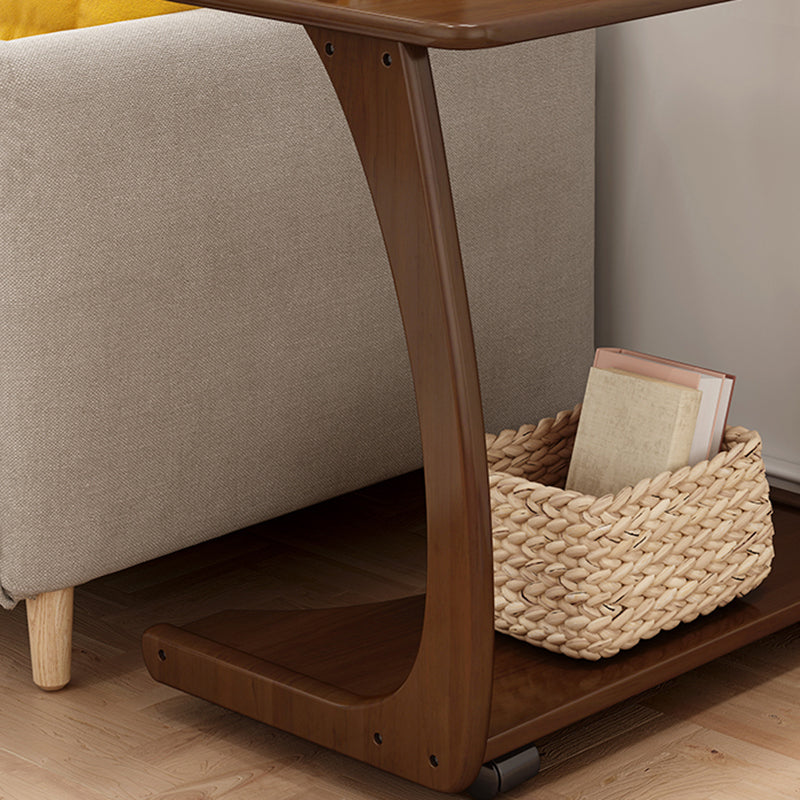 C-Shape Side End Snack Table Modernistic Style Tray Top Side Table for Bedroom
