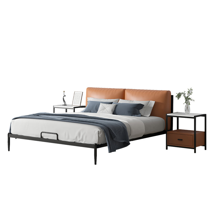 Upholstered Headboard Bed Standard Metal and Upholstered Bed