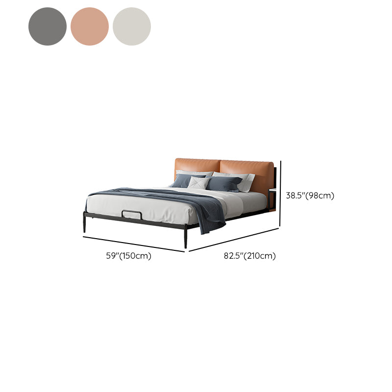 Upholstered Headboard Bed Standard Metal and Upholstered Bed