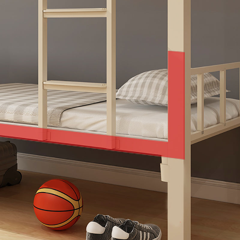 Contemporary Bunk Bed Iron Solid Color Bed With Headboard and Footboard