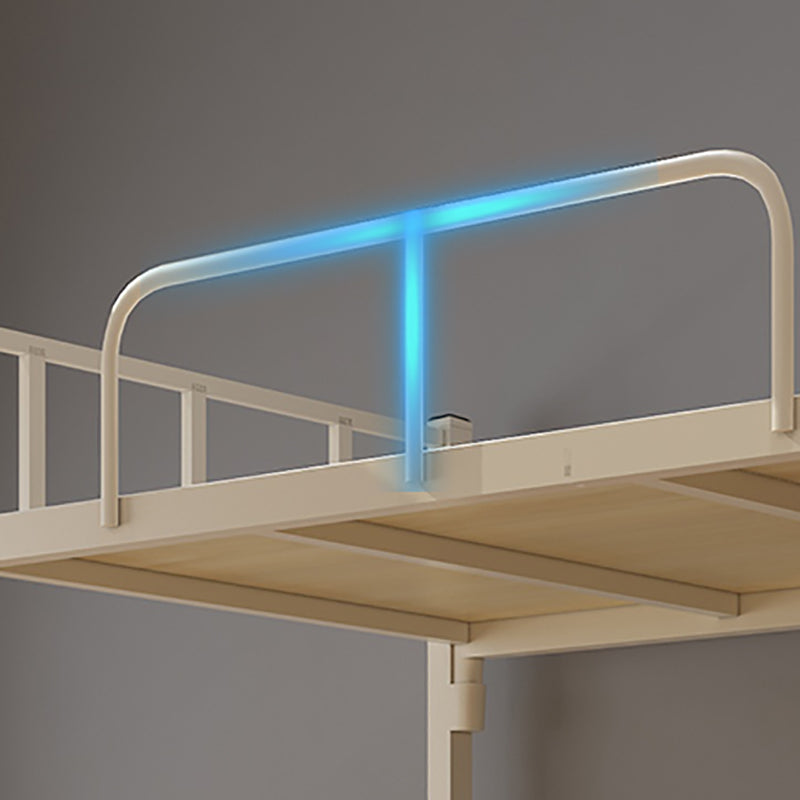 Contemporary Bunk Bed Iron Solid Color Bed With Headboard and Footboard