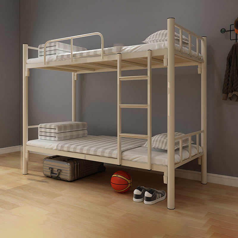 Contemporary Bunk Bed Iron Solid Color Bed With Headboard and Footboard