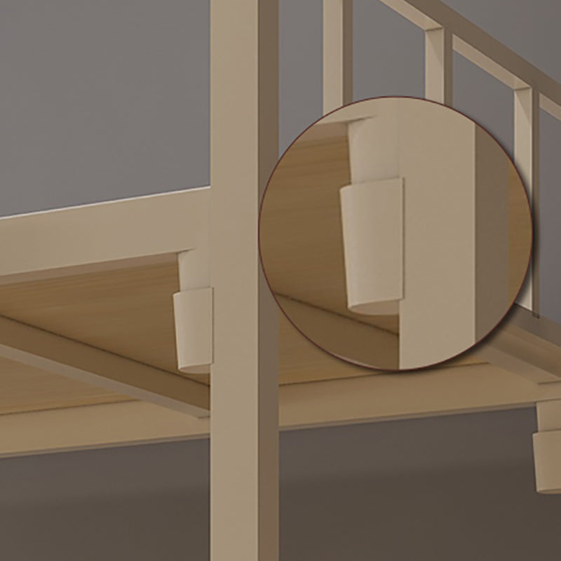 Contemporary Bunk Bed Iron Solid Color Bed With Headboard and Footboard