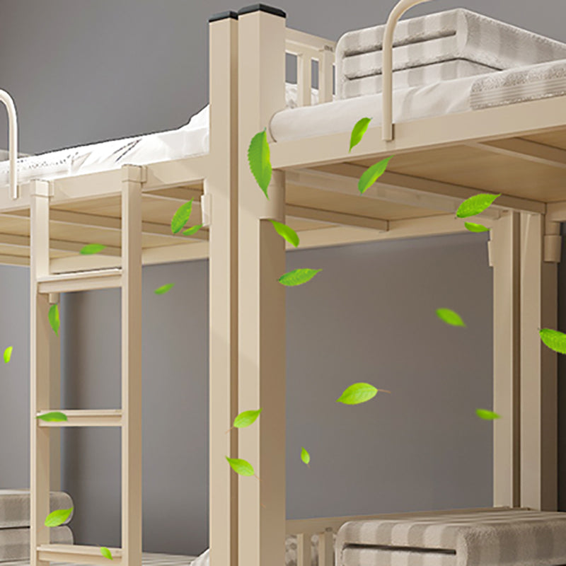 Contemporary Bunk Bed Iron Solid Color Bed With Headboard and Footboard