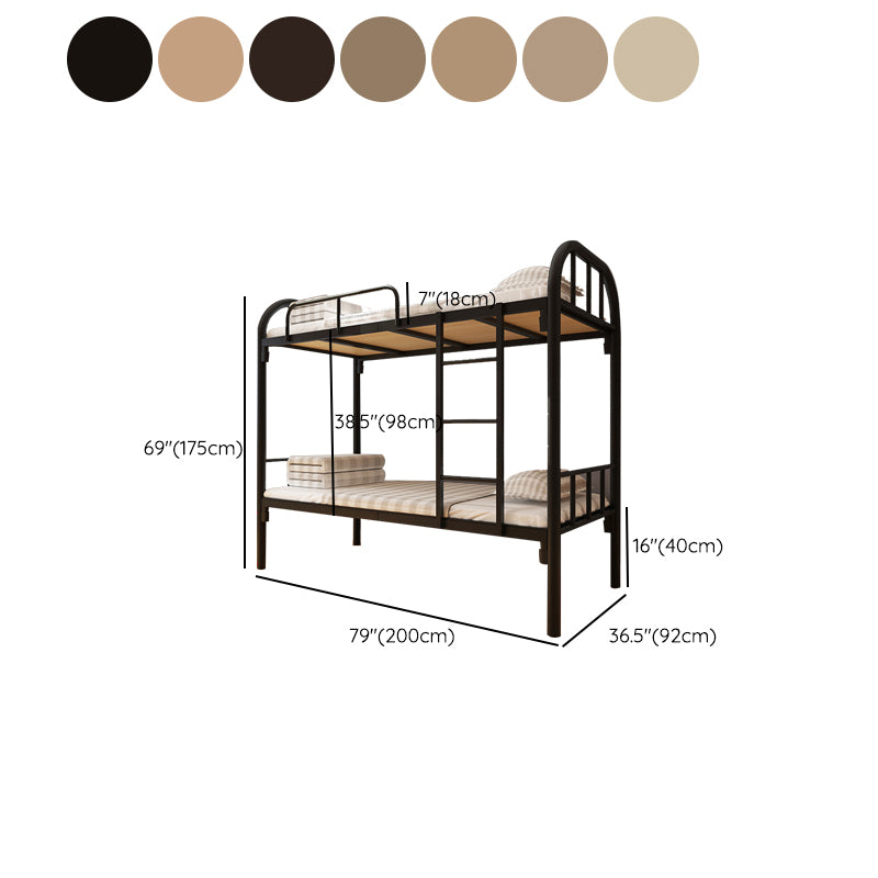 Contemporary Bunk Bed Iron Solid Color Bed With Headboard and Footboard