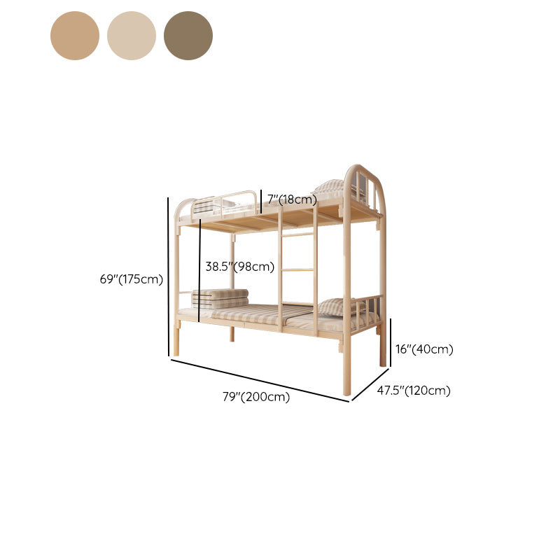 Contemporary Bunk Bed Iron Solid Color Bed With Headboard and Footboard