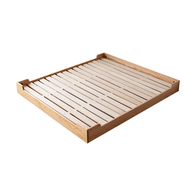Natural Solid Wood Panel Bed Brown Contemporary Standard Bed