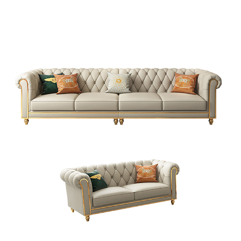 33"W Mid Century Modern Sofa Bed Rolled Arm Cushions Sofa with Pillows