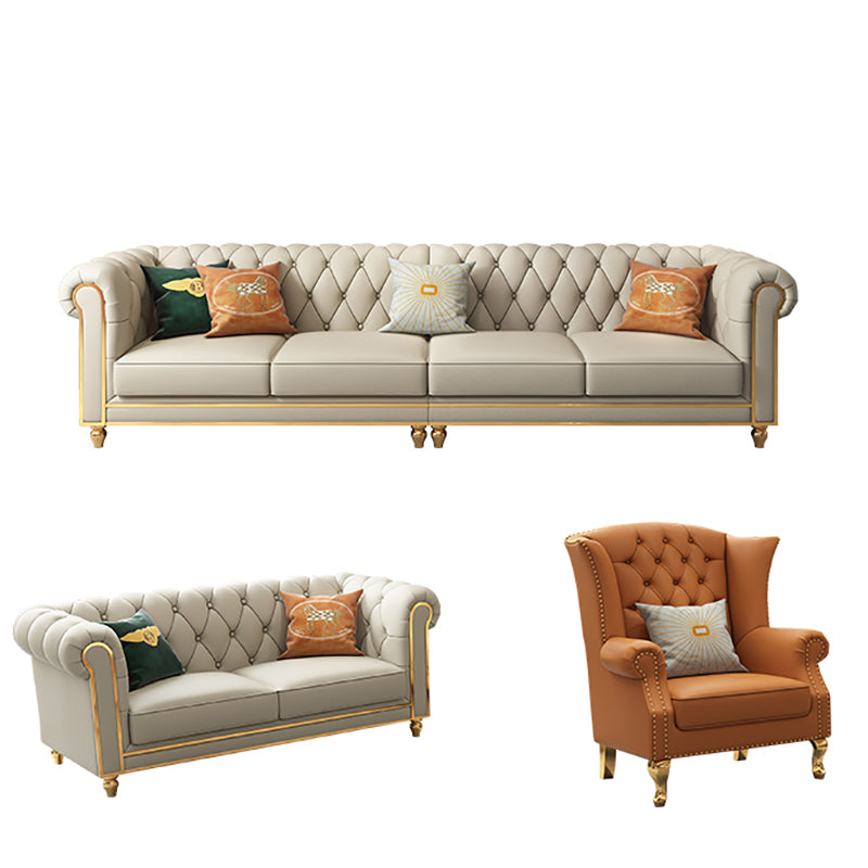 33"W Mid Century Modern Sofa Bed Rolled Arm Cushions Sofa with Pillows