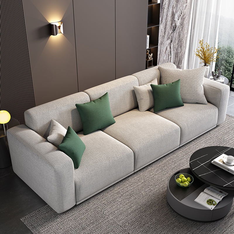 Modern Square Arm Standard Sofa Solid Wood Settee for Living Room