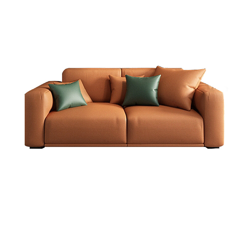 Modern Square Arm Standard Sofa Solid Wood Settee for Living Room