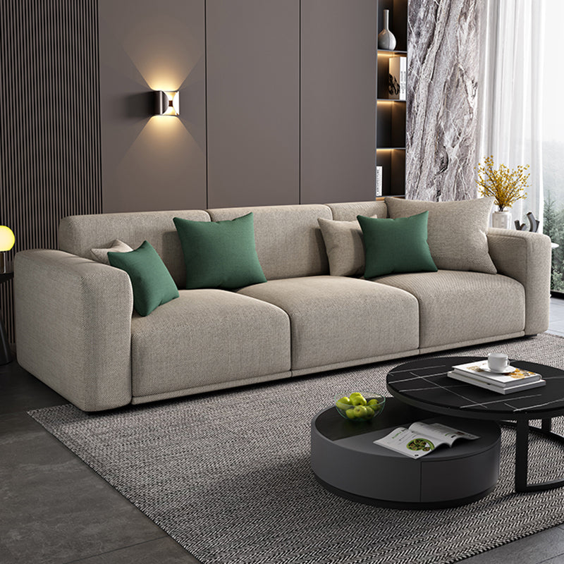 Modern Square Arm Standard Sofa Solid Wood Settee for Living Room