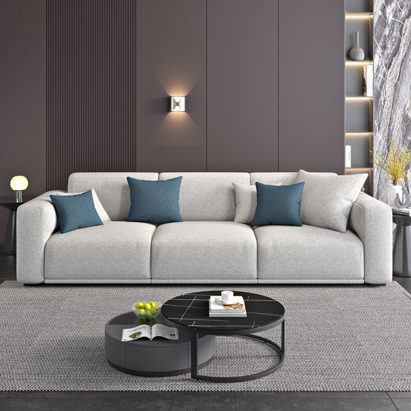 Modern Square Arm Standard Sofa Solid Wood Settee for Living Room