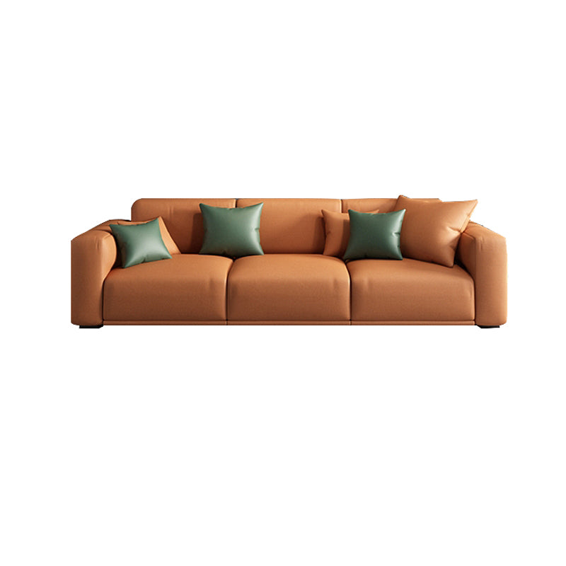 Modern Square Arm Standard Sofa Solid Wood Settee for Living Room
