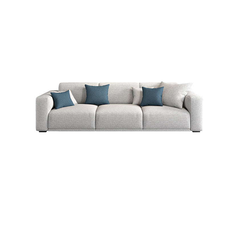 Modern Square Arm Standard Sofa Solid Wood Settee for Living Room