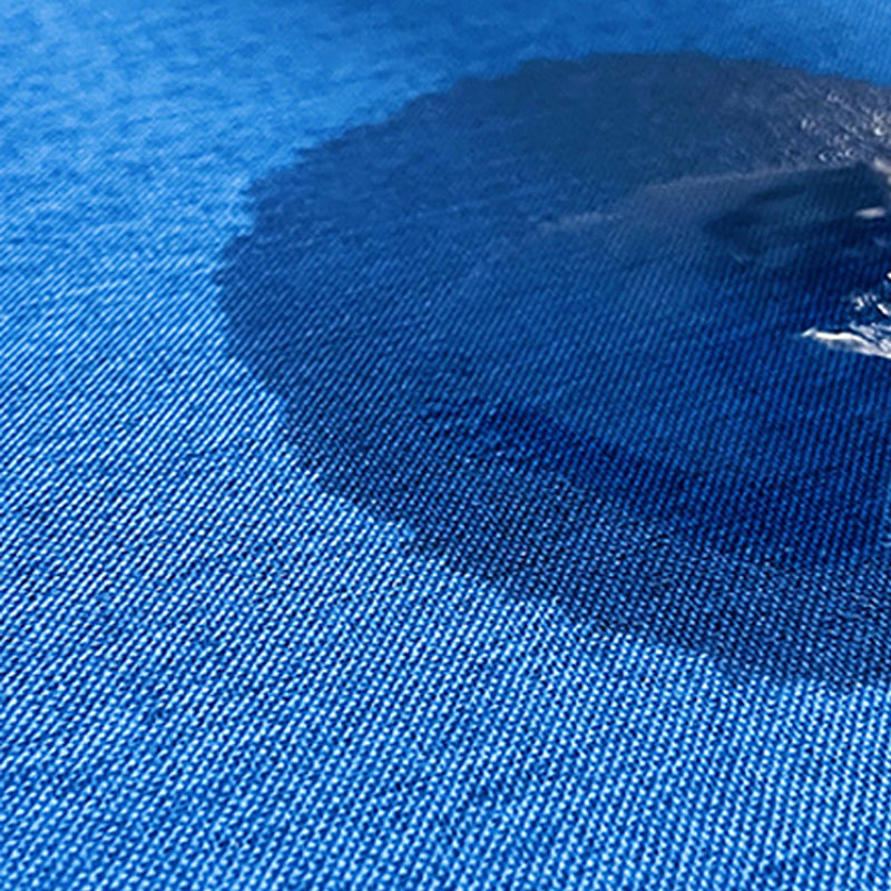 Farmhouse U Sofa in Blue Loose Back Faux Leather/Fabric Seating with Storage