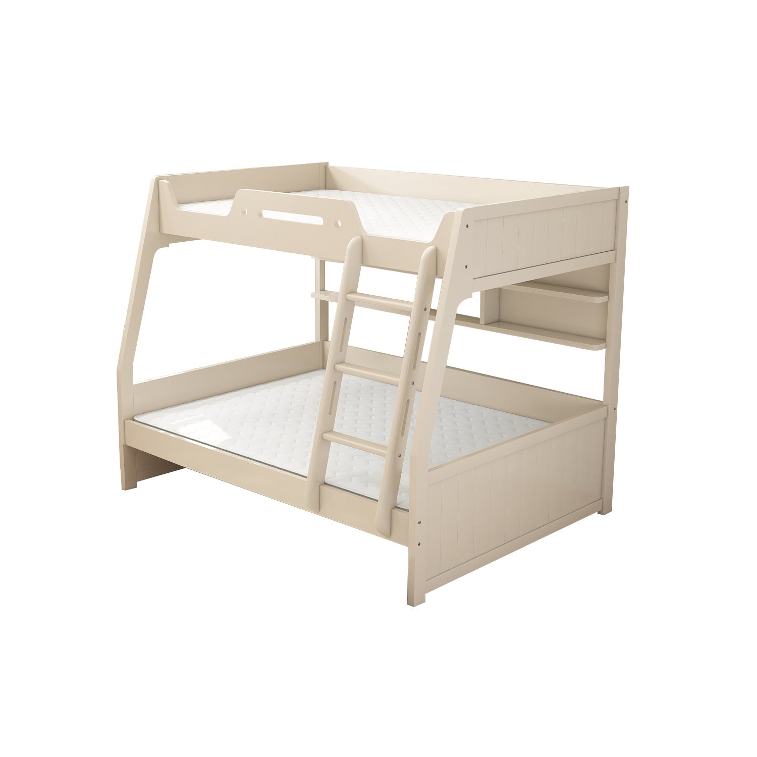 Contemporary Wood White Mattress Included with Drawers Rectangular Bunk Bed