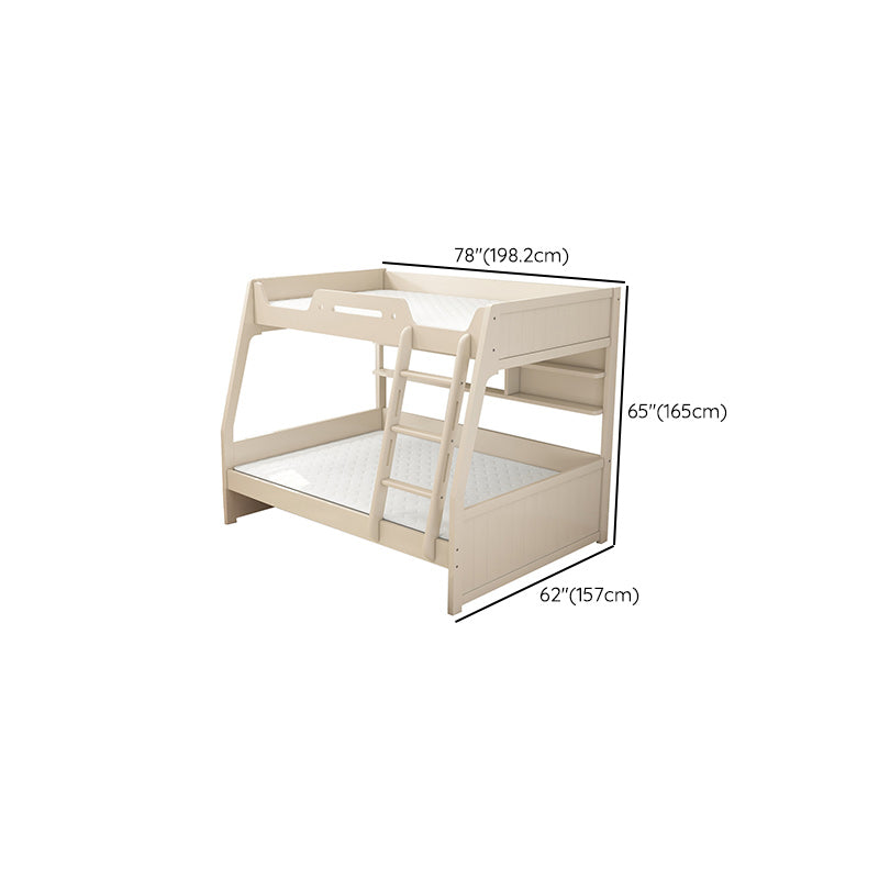 Contemporary Wood White Mattress Included with Drawers Rectangular Bunk Bed