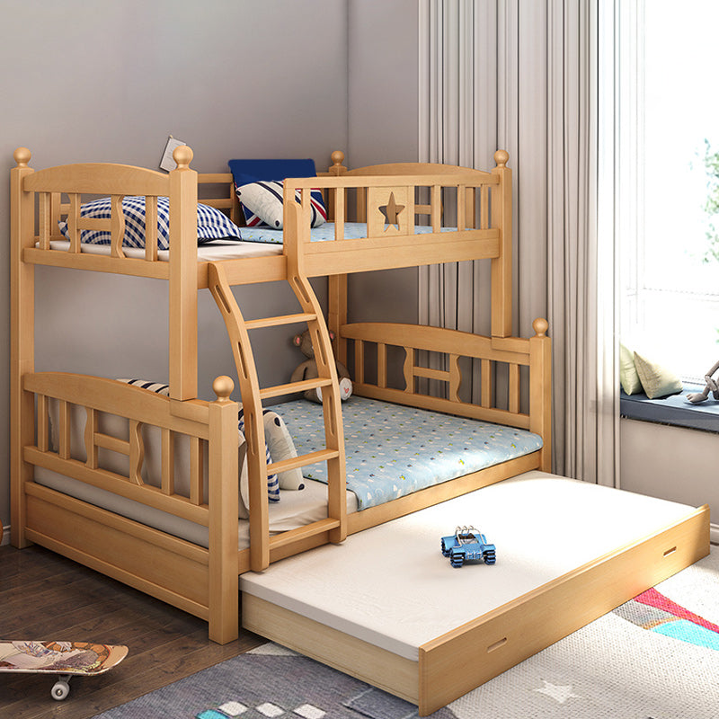 Natural Beech Bunk Bed Modern Bedroom Bunk Bed with Footboard