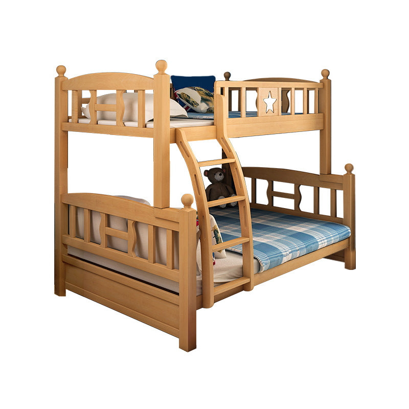 Natural Beech Bunk Bed Modern Bedroom Bunk Bed with Footboard