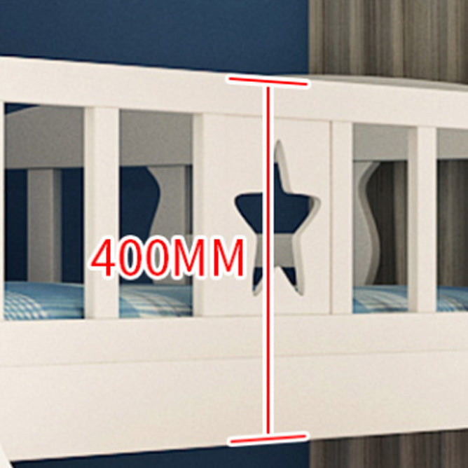 Beech Bunk Bed Modern Style Bunk Bed with Footboard in White