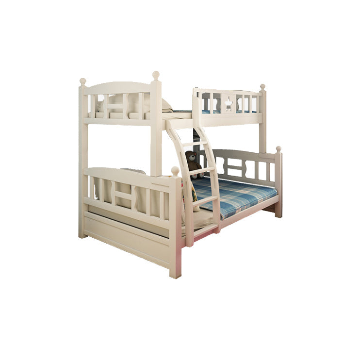 Beech Bunk Bed Modern Style Bunk Bed with Footboard in White