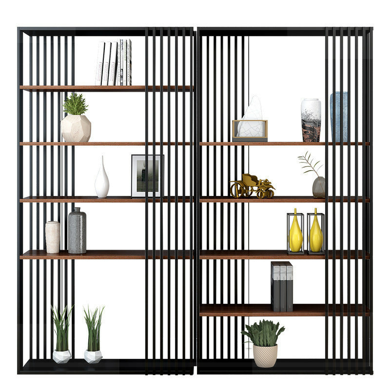 Wooden Standard Bookshelf Industrial Open Back Bookcase with Shelves