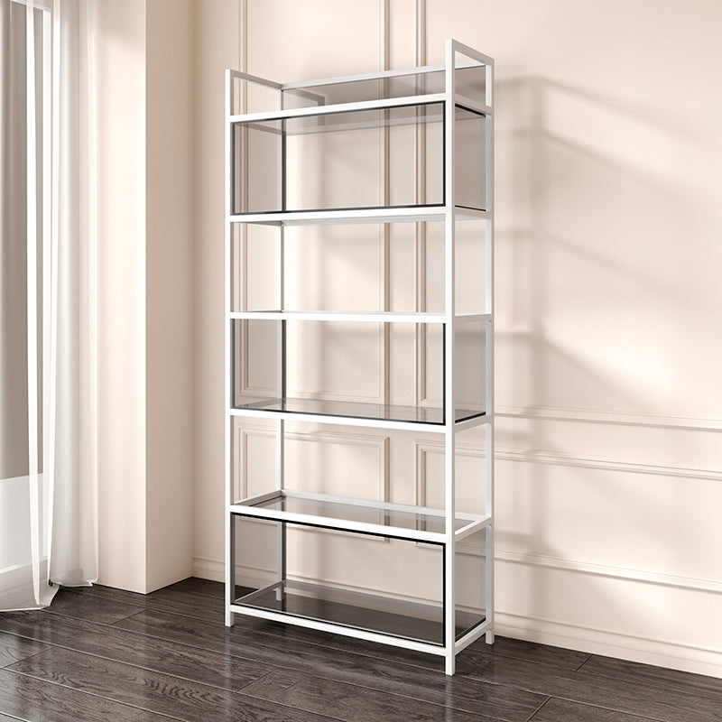 Open Back Standard Bookshelf Modern Style Acrylic Bookcase with Shelves