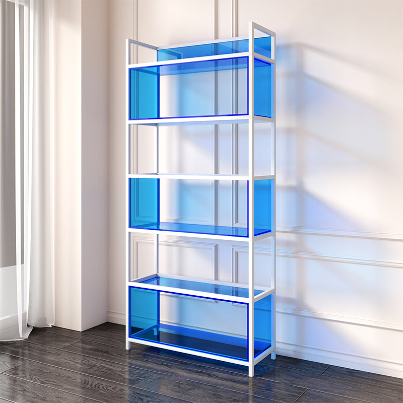 Open Back Standard Bookshelf Modern Style Acrylic Bookcase with Shelves