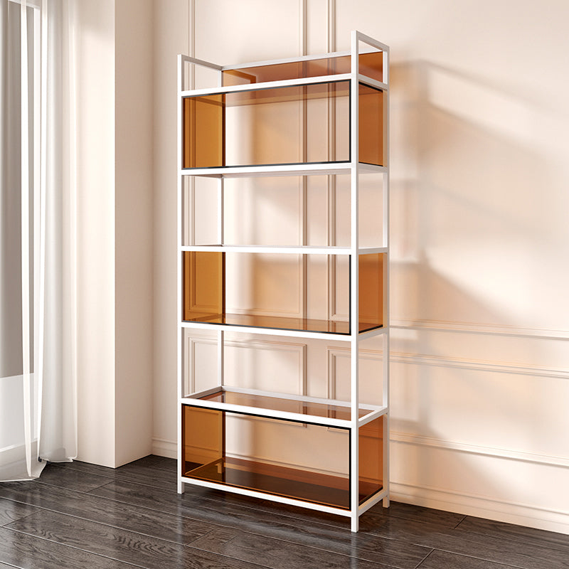 Open Back Standard Bookshelf Modern Style Acrylic Bookcase with Shelves