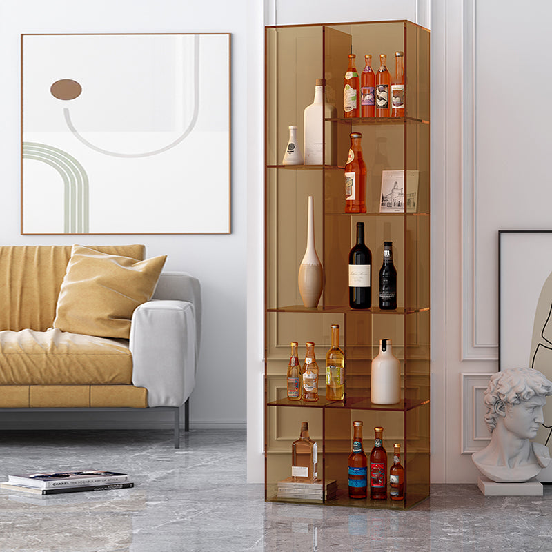 Standard Closed Back Bookshelf Modern Style Acrylic Bookcase