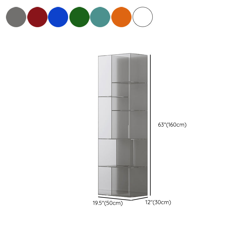 Standard Closed Back Bookshelf Modern Style Acrylic Bookcase